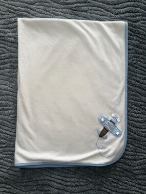 Vintage 2003 Y2K GYMBOREE AIR SHOW Airplane Baby Blanket BABY BOY 100% cotton